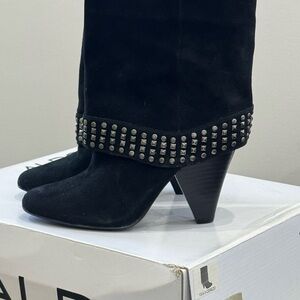 Aldo Black Studded Heeled Boots